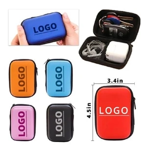 Mini Portable Hard Earphone Case USB Cable Organizer