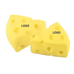 Custom Logo Cheese Wedge Shaped TPR Squishy Stress Balls