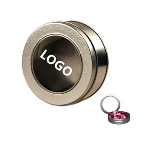 Round Metal Tin with view Window Lid