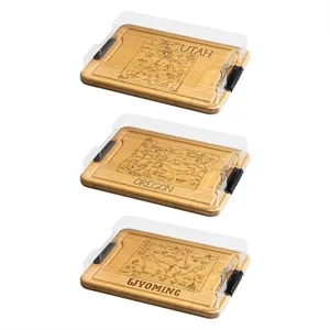 Flip Serve & Store Board - Rectangle with State Engraving