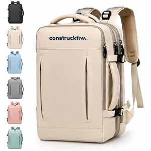Custom Logo Expandable Water-Resistant Nylon Travel Laptop Backpack