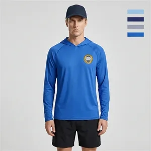 Custom Logo Unisex Sunproof Long Sleeve Fishing Hooded Shirt 200GSM