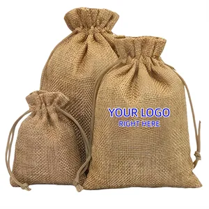 Custom Linen Jewelry Pouch with Drawstring Closure for