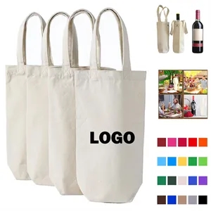 Cotton Canvas Wine Bottle Bag