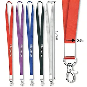 Custom Logo Polyester Lanyard with Metal Clasp, Custom Logo ID Badge Str