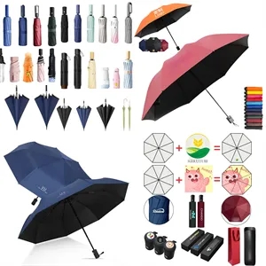 Custom Logo Premium Auto Open Folding Promotional Umbrella for Rain Sun