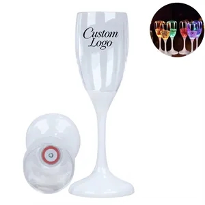 LED Colored Lights Up Champagne Flutes