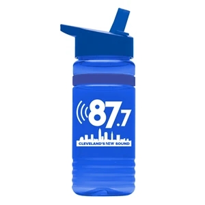 20 oz. Stripe Bottle with Flip Straw Lid