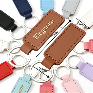 Solid Color Creative PU Leather Keychain, Minimalist Busines