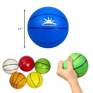 Custom Logo Soft 4.5" PU Foam Mini Basketball Stress Reliever Toy
