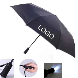 Custom Logo LED Light Auto Open Umbrella