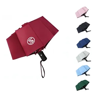 Custom Logo Automatic Folding Umbrella High-End Large Dual-Use Sun & Rai