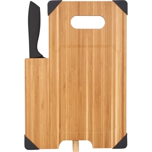 Bamboo Cutting Board with Knife