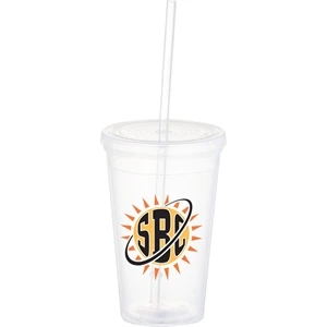 Iceberg 16oz Double-Wall Tumbler w/Straw