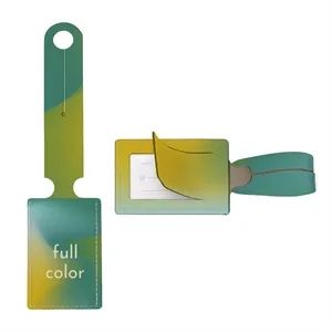 Modern Full Color Leather Luggage Tag