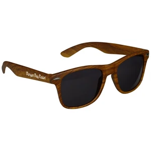 Custom Logo Wood Grain Style Sunglasses