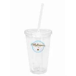 Good Value™ Clear Tumbler with Colored Lid - 18 oz.