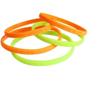 Mini 1/4" Debossed Silicone Wristband