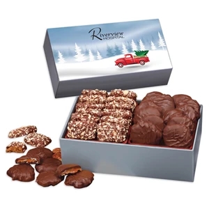 Toffee & Pecan Clusters in Gift Box with Red Truck Sleeve