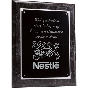 Wood Plaque with Black Marble Finish