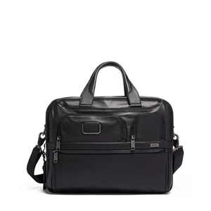 Alpha 3 Expandable Organizer Laptop Brief Leather