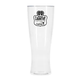 12 oz Reserv Plastic Pilsner Glass Clear Tradition Print