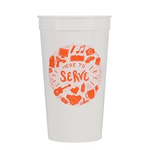 32 oz Stadium Cup Smooth White Tradition Print