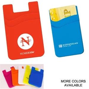 Double Pocket Cell Phone Adhesive Wallet - Silicone