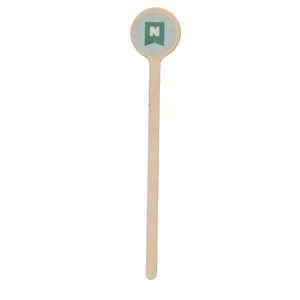 Wood Drink Stirrer 6.000" Round Digital Print