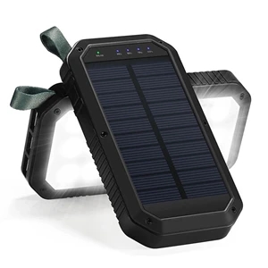 Solar Power Bank 10,000 mah wireless charger with High light