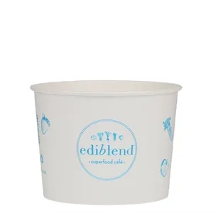 16 oz Food Container Paper White Tradition Print