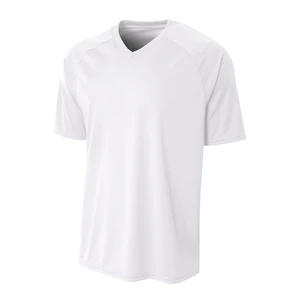 A4 Youth Polyester V-Neck Strike Jersey with Contrast Sle...