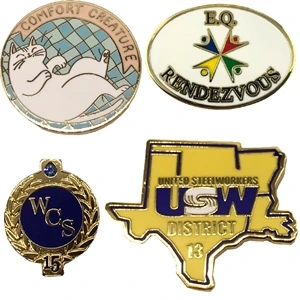 1" Hard Enamel Die Struck Lapel Pins