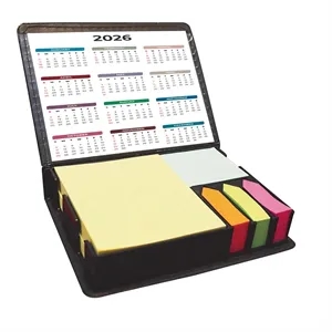 Leatherette Flip-Top Calendar Box with Sticky Sheets (CLOSEO