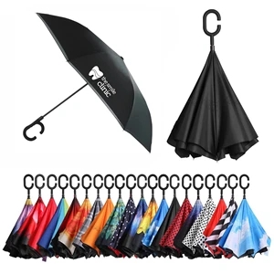 Custom Logo Reverse Folding Umbrella
