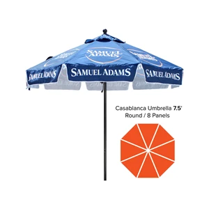 Custom Logo Casablanca Custom Market Umbrella - 7.5' Round / 6 Panels