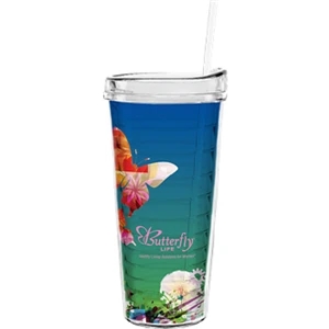 22 oz Made In The USA Tumbler with Lid  Straw