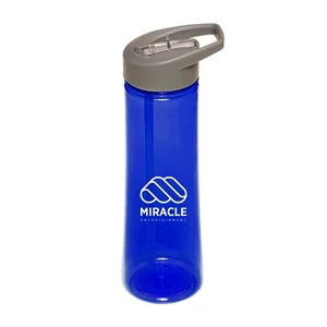 22 oz. AQUA Plastic Sports Water Bottles 1 Color Imprint