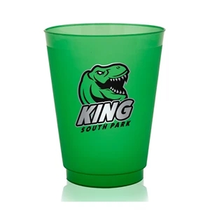 16 oz. Court Side Frosted Plastic Stadium Cups 1 Color Imp.