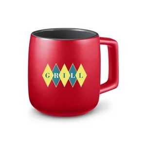 15 oz Geo Square Handle Ceramic Mug