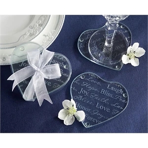 Heart Shaped Glass Coaster Favors