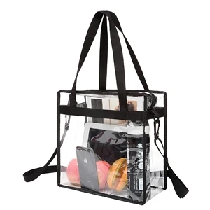 Clear Tote Bag with Zipper Closure Crossbody Messenger Shoul