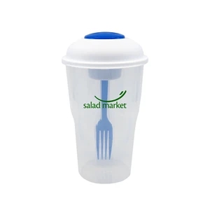 Salad Shaker with Fork and Dressing Container