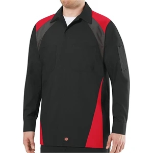 Red Kap Long Sleeve Tri-Color Shop Shirt