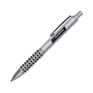 Tactile - Silver Retractable Ballpoint Pen With Satin Finish And Rubber Grip