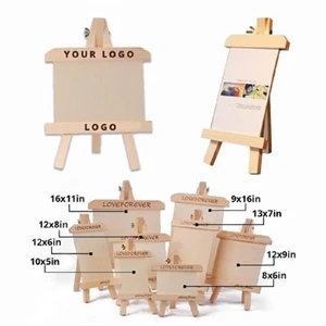 Wood Tripod Photo Frame Postcard Display Holder