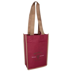 Bacchus Non-Woven Two Bottle Wine Bags w/ 1 Color Imprint