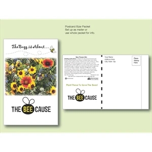 Bee Mixture Seed Packet - Postcard Mailer Size 4" x 6.5"