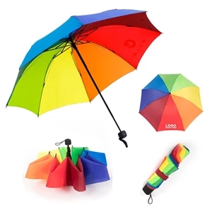 Custom Logo Rainbow Folding Umbrella
