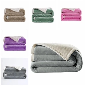 Custom Logo Oversized Micro Mink Sherpa Blanket - Blank